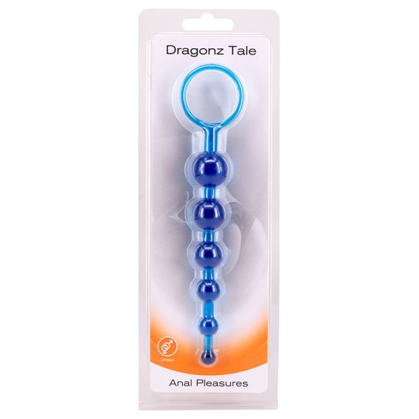 Синяя анальная цепочка DRAGONZ TALE ANAL - 20 см