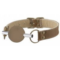 Коричневый силиконовый кляп-шар на кожаных ремешках Коричневый силиконовый кляп-шар на кожаных ремешках