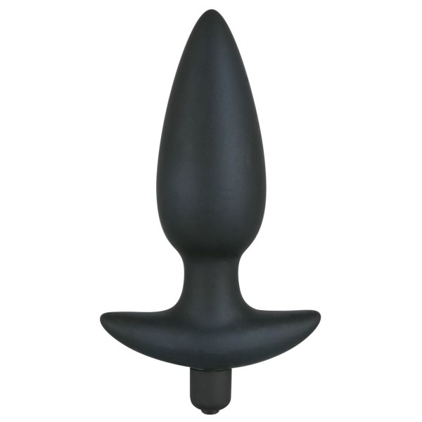 Чёрная анальная вибровтулка Black Velvet с 5 скоростями - 17 см