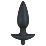 Чёрная анальная вибровтулка Black Velvet с 5 скоростями - 17 см