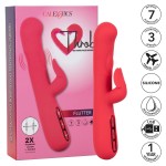 Розовый вибромассажер-кролик Throb Flutter - 21,5 см
