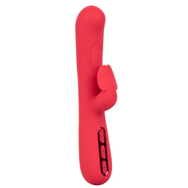 Розовый вибромассажер-кролик Throb Flutter - 21,5 см