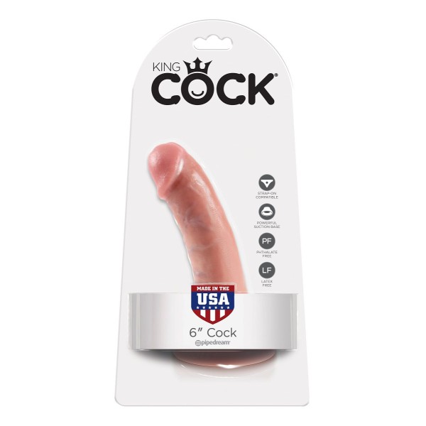 Телесный фаллоимитатор 6  Cock на присоске - 15,2 см