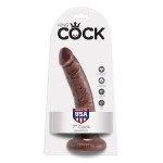 Коричневый фаллоимитатор с присоской 7  Cock - 17,8 см