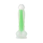 Прозрачно-зеленый фаллоимитатор, светящийся в темноте, Clark Glow - 22 см
