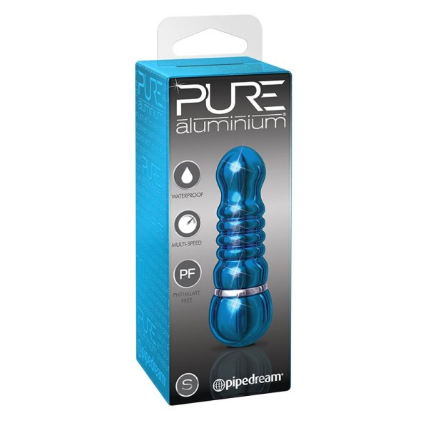 Голубой аллюминиевый вибратор BLUE SMALL - 7,5 см