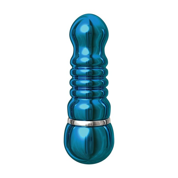 Голубой аллюминиевый вибратор BLUE SMALL - 7,5 см