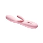Нежно-розовый вибратор Kiara с клиторальным отростком - 18,3 см