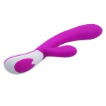 Розовый вибромассажёр Colby с клиторальным стимулятором - 21,5 см