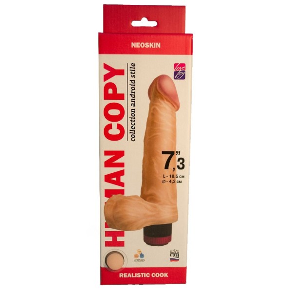 Телесный вибромассажёр HUMAN COPY 7,3  - 18,5 см