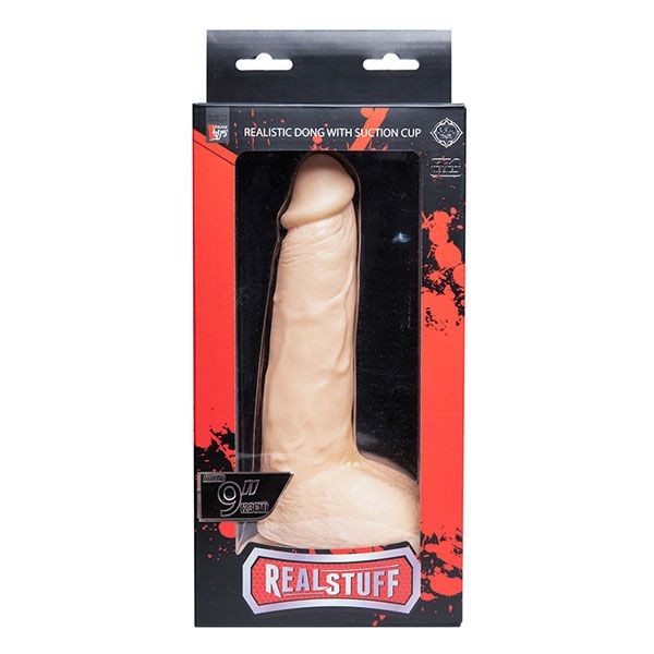 Телесный фаллоимитатор REALSTUFF REALISTIC DONG 9INCH - 23 см