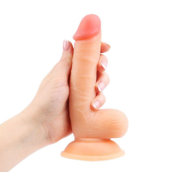 Телесный реалистичный фаллоимитатор Erowoman - 18 см