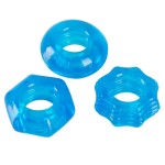 Набор из 3 голубых эрекционных колец Stretchy Cock Ring