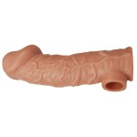 Телесная насадка на фаллос с фиксацией мошонки EXTREME SLEEVE - 15,6 см