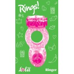 Розовое эрекционное кольцо с вибрацией Rings Ringer