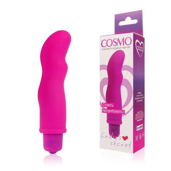 Розовый фантазийный вибромассажер Cosmo - 11,5 см