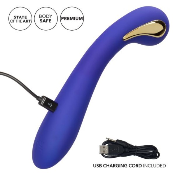 Фиолетовый вибромассажер с электростимуляцией Intimate Estim Petite G Wand - 19 см