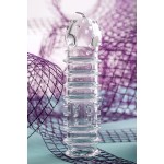 Прозрачная насадка на пенис TOYFA A-Toys с ребрами и точками - 15,3 см