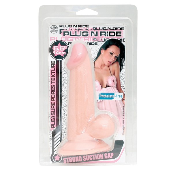 Телесный фаллоимитатор PLUG N RIDE 55 FLESH DONG - 14 см