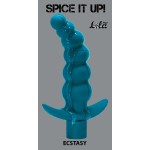 Бирюзовая анальная ёлочка с вибрацией Ecstasy - 14 см