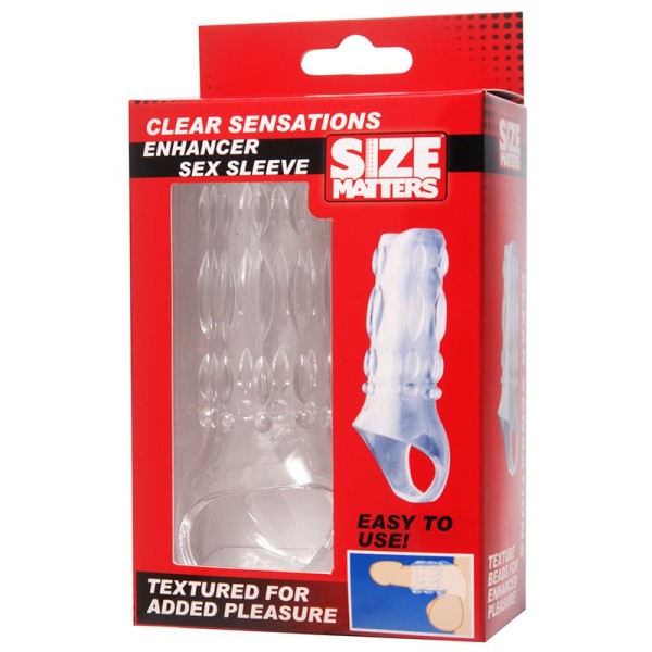Насадка на пенис с кольцом для мошонки Clear Sensations Enhancer Sex Sleeve - 11,5 см