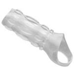 Насадка на пенис с кольцом для мошонки Clear Sensations Enhancer Sex Sleeve - 11,5 см