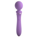 Фиолетовый двусторонний вибростимулятор Duo Wand Massage-Her - 19,6 см