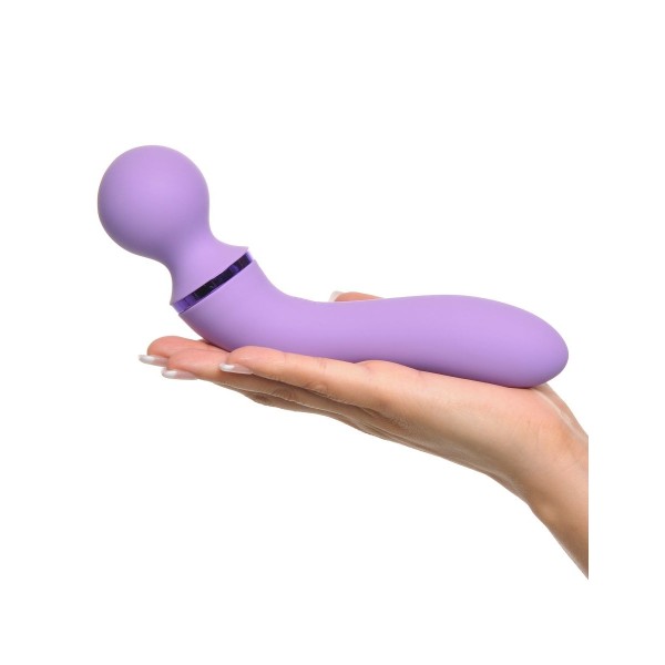 Фиолетовый двусторонний вибростимулятор Duo Wand Massage-Her - 19,6 см