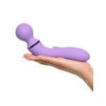 Фиолетовый двусторонний вибростимулятор Duo Wand Massage-Her - 19,6 см