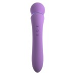 Фиолетовый двусторонний вибростимулятор Duo Wand Massage-Her - 19,6 см