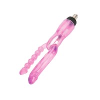 Розовая двойная насадка для секс-машины Machine Gun - 16 см. Розовая двойная насадка для секс-машины Machine Gun - 16 см.