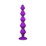 Фиолетовая анальная цепочка с кристаллом Buddy - 17,7 см