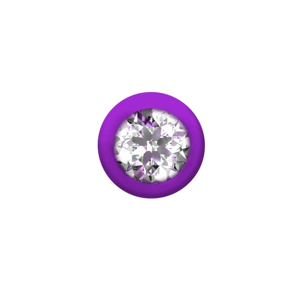 Фиолетовая анальная цепочка с кристаллом Buddy - 17,7 см