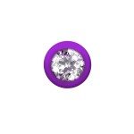 Фиолетовая анальная цепочка с кристаллом Buddy - 17,7 см