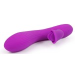 Фиолетовый рельефный вибратор-кролик QUEJOY - 25 см