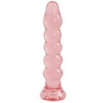 Анальная елочка из розового геля Crystal Jellies Anal Plug Bumps - 15,2 см