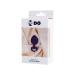 Фиолетовая анальная втулка Diamond Heart с прозрачным кристаллом - 8 см