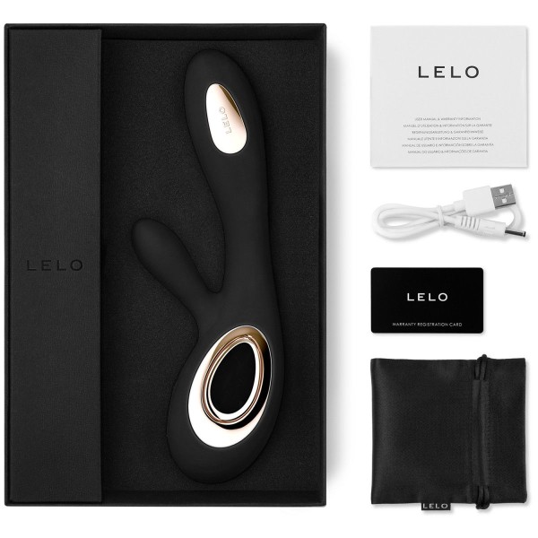 Черный вибратор-кролик Lelo Soraya Wave - 21,8 см