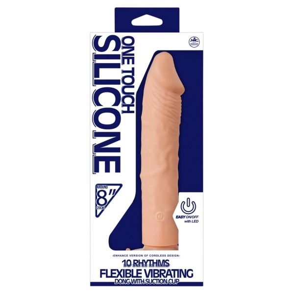 Телесный вибратор One Touch Silicone - 22,5 см