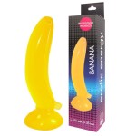 Фаллоимитатор на присоске Banana желтого цвета - 17,5 см