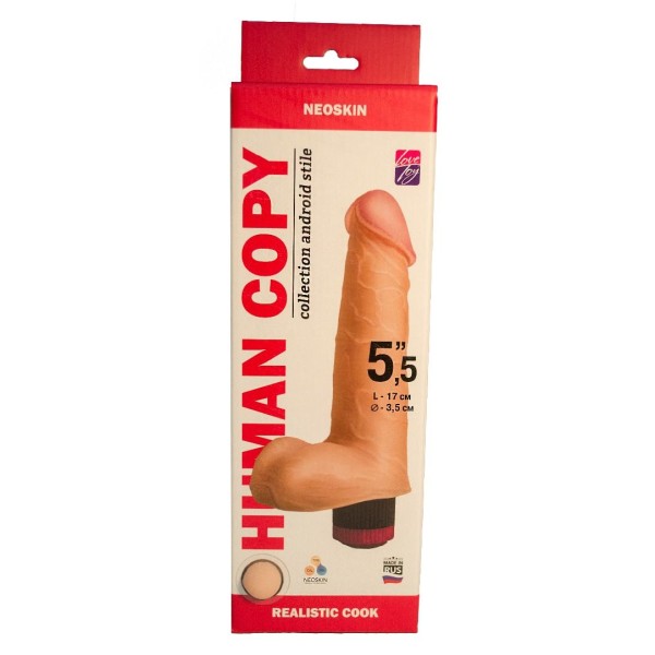 Телесный вибромассажёр HUMAN COPY 5,5  - 17 см
