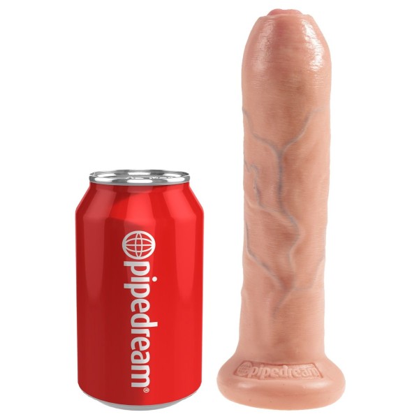 Телесный необрезанный фаллоимитатор на присоске 7  Uncut Cock - 19,1 см 