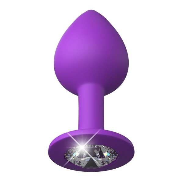 Фиолетовая анальная пробка со стразом Her Little Gem Medium Plug - 8,3 см