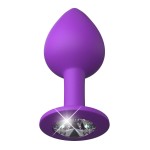 Фиолетовая анальная пробка со стразом Her Little Gem Medium Plug - 8,3 см