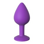 Фиолетовая анальная пробка со стразом Her Little Gem Medium Plug - 8,3 см