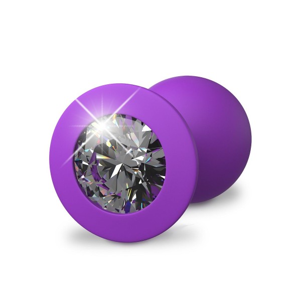 Фиолетовая анальная пробка со стразом Her Little Gem Medium Plug - 8,3 см