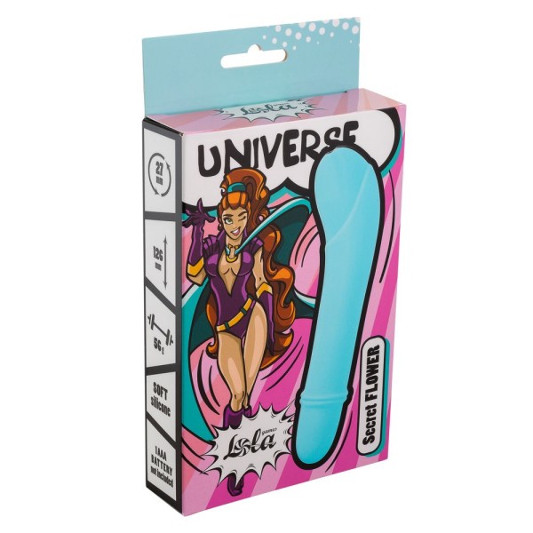 Голубой мини-вибратор Universe Secret Flower - 12,6 см