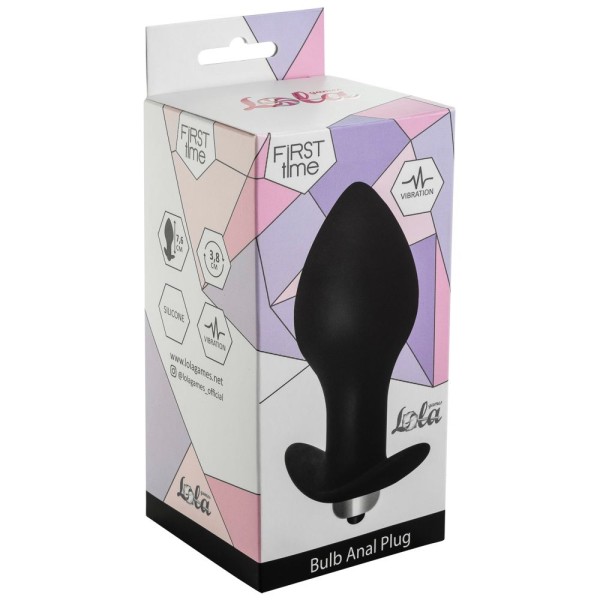 Чёрная анальная вибропробка Bulb Anal Plug - 10 см