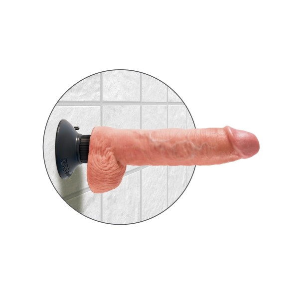 Телесный вибромассажер 10  Vibrating Cock with Balls - 25,4 см