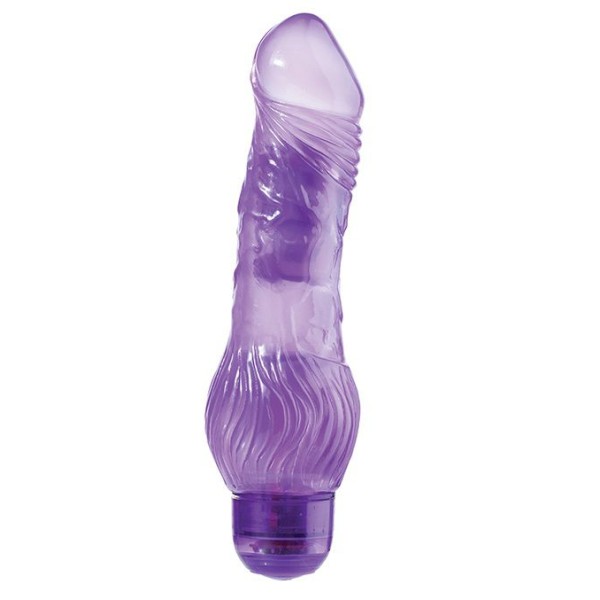 Фиолетовый гелевый вибратор JELLY JOY 7INCH 10 RHYTHMS PURPLE - 17,5 см